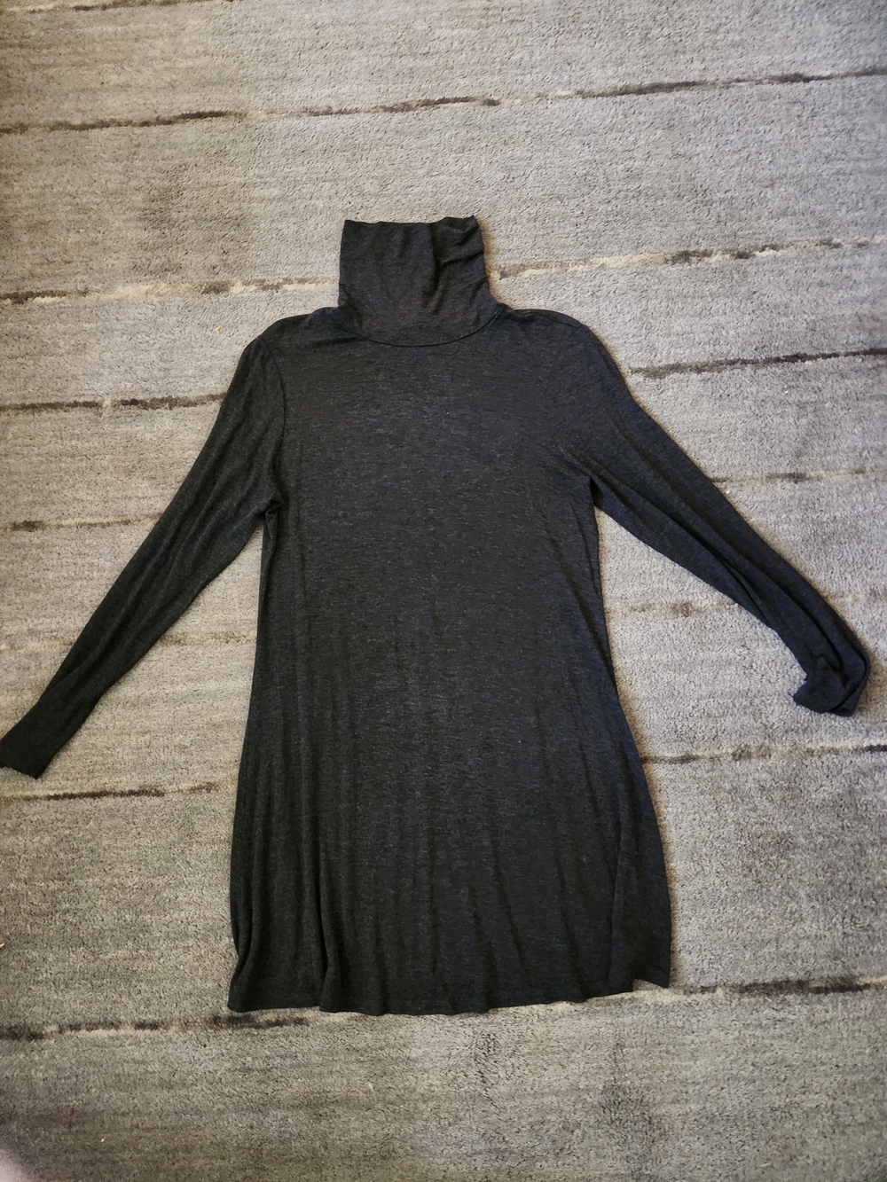 Cupio Charcoal Grey Long Sleeve Turtleneck Dress
